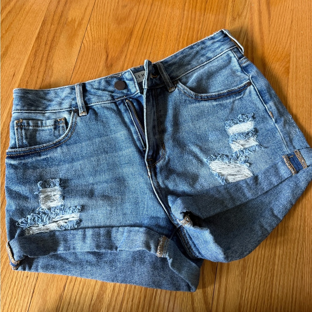 Distressed Denim Shorts